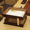 Dacasso Brown Crocodile Embossed Leather Double Letter Trays AG-2020 - alternate 4